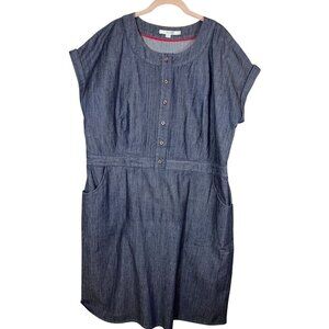 Boden Denim Midi Dress 18L Blue Boho Western Classic Resort Cowgirl Honky Tonk